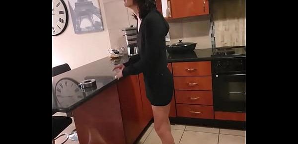 Skinny brunette pissing in her white panties while smoking a cigarette